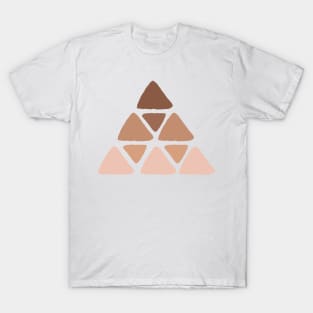 Simple Minimalist Boho Warm Toned Abstract Triangle Pyramide Design T-Shirt